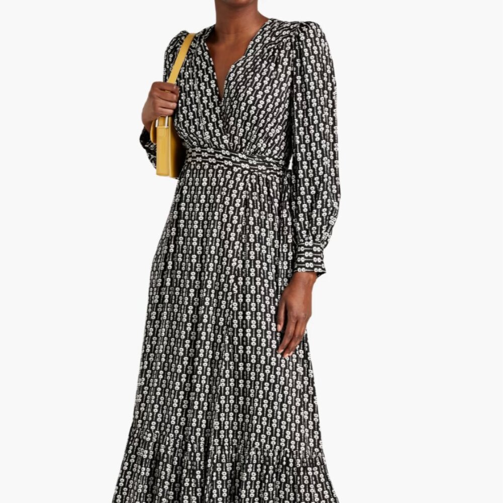 SANDRO Midi Wrap Dress